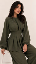Olive green corsee set