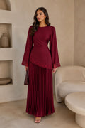 Satin burgundy set