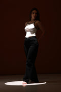 WIDE-LEG-HIGH-WAIST BLACK JEANS