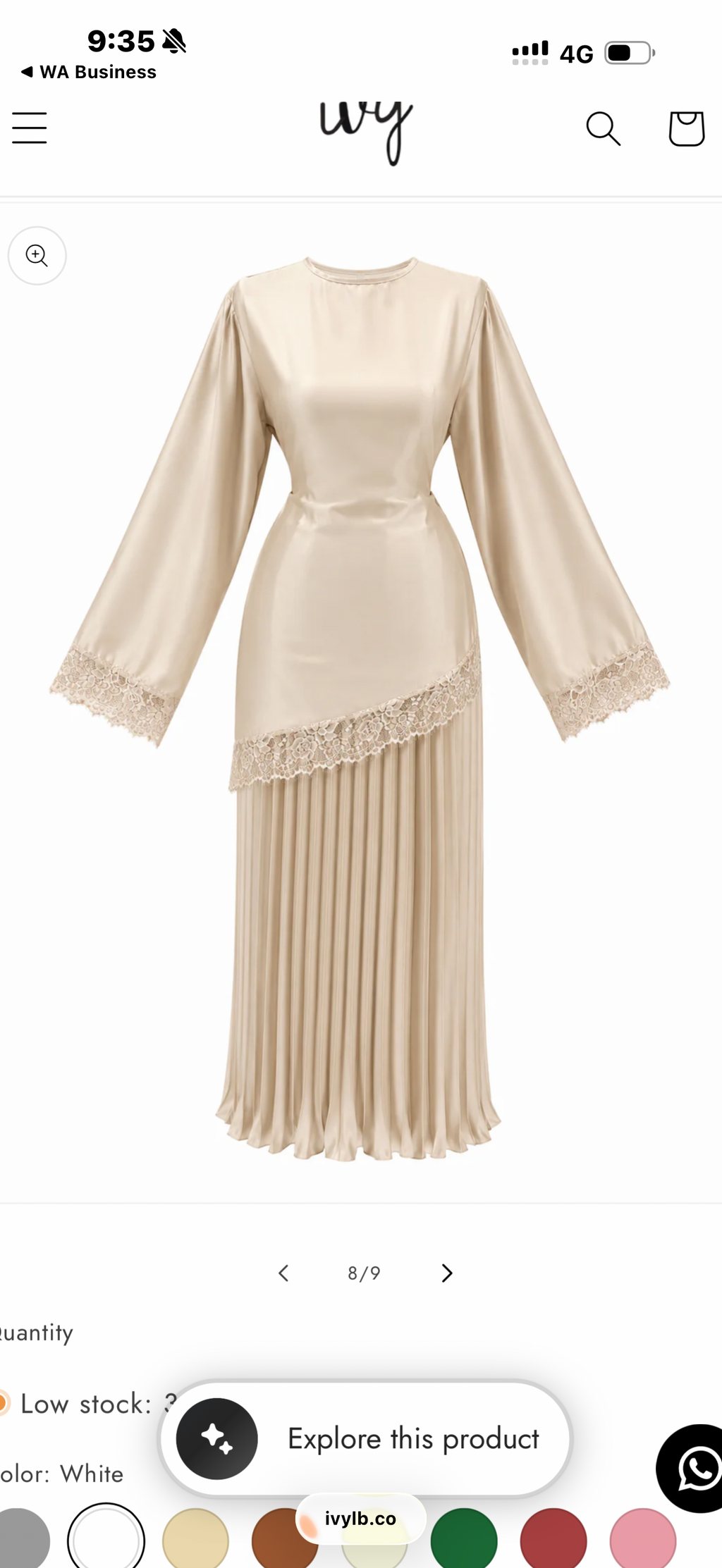 Off white silk set