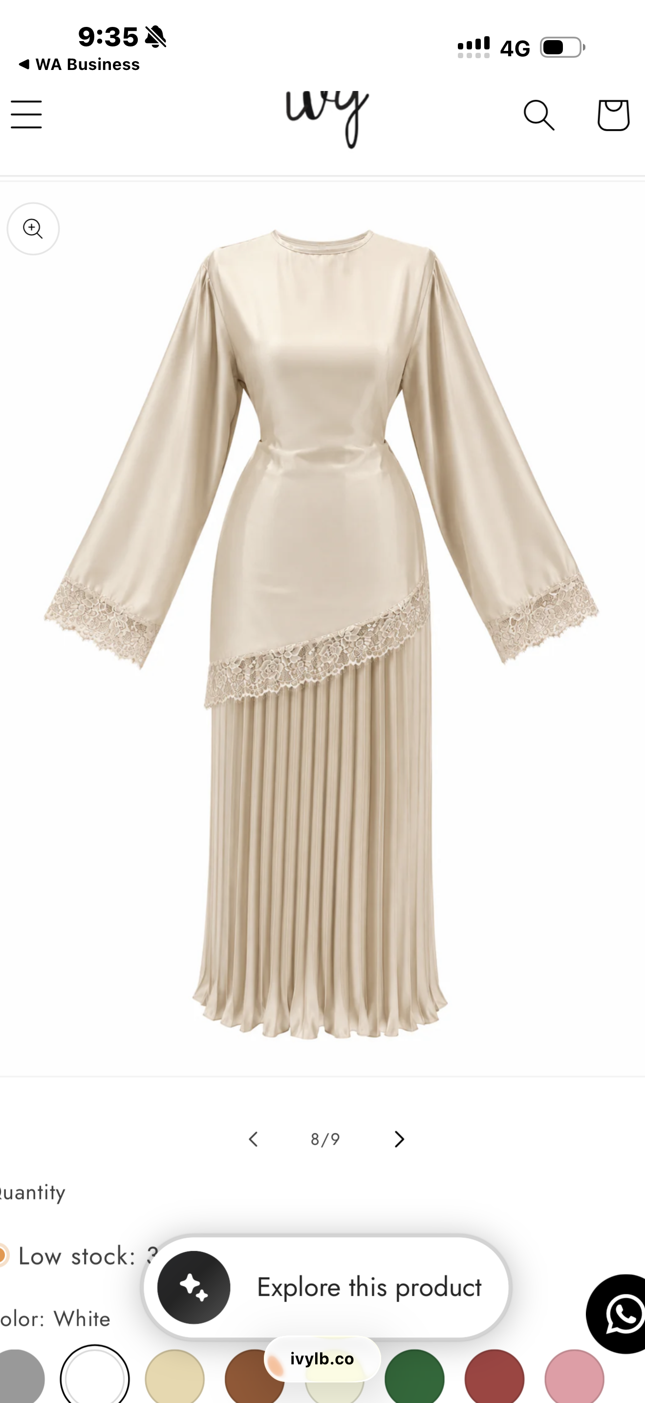 Off white silk set