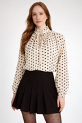 CLASSIC BEIGE DOTTED BLOUSE