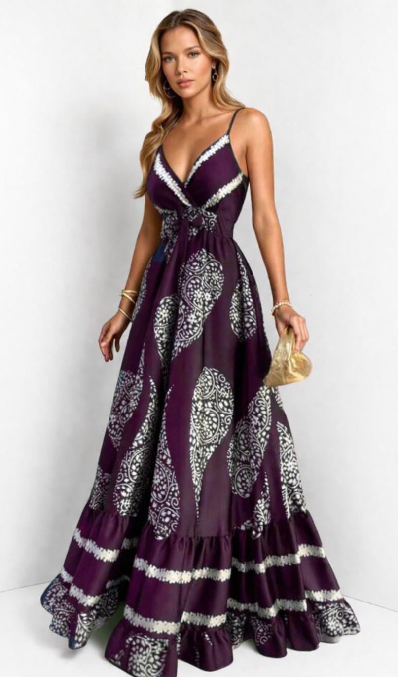 DARK SATIN MAUVE DRESS