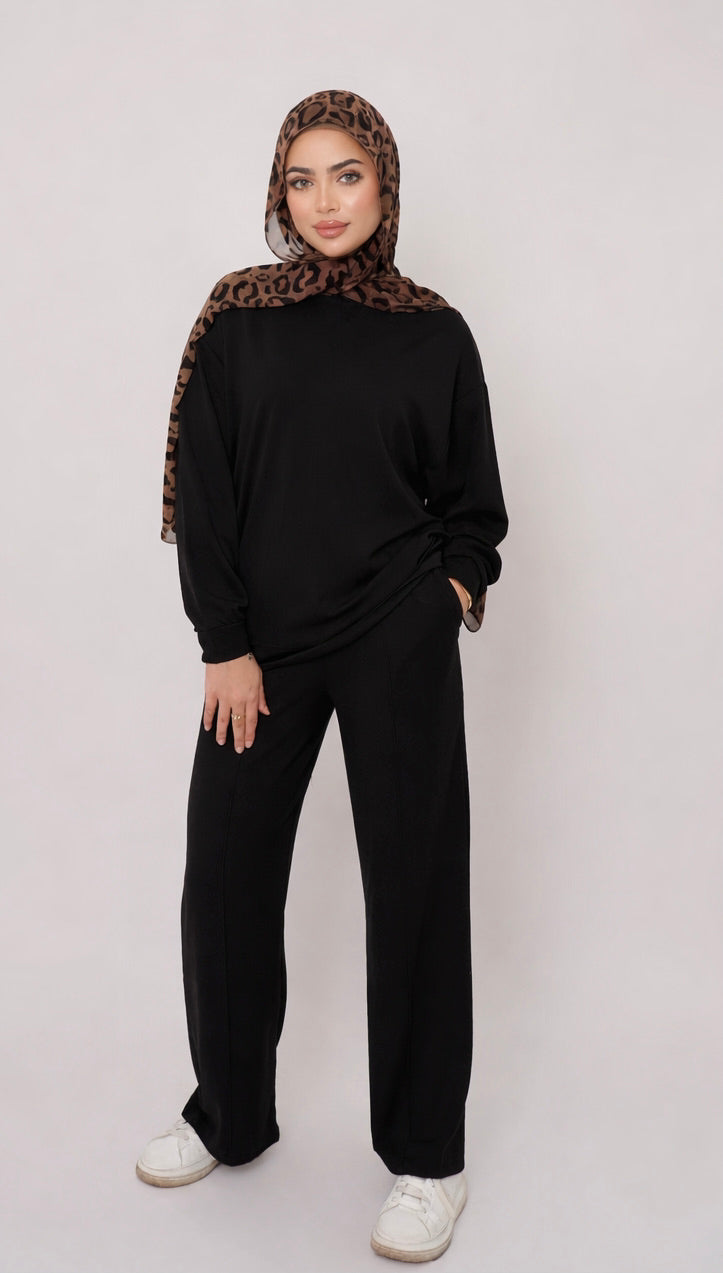 BLACK PAJAMAS SET