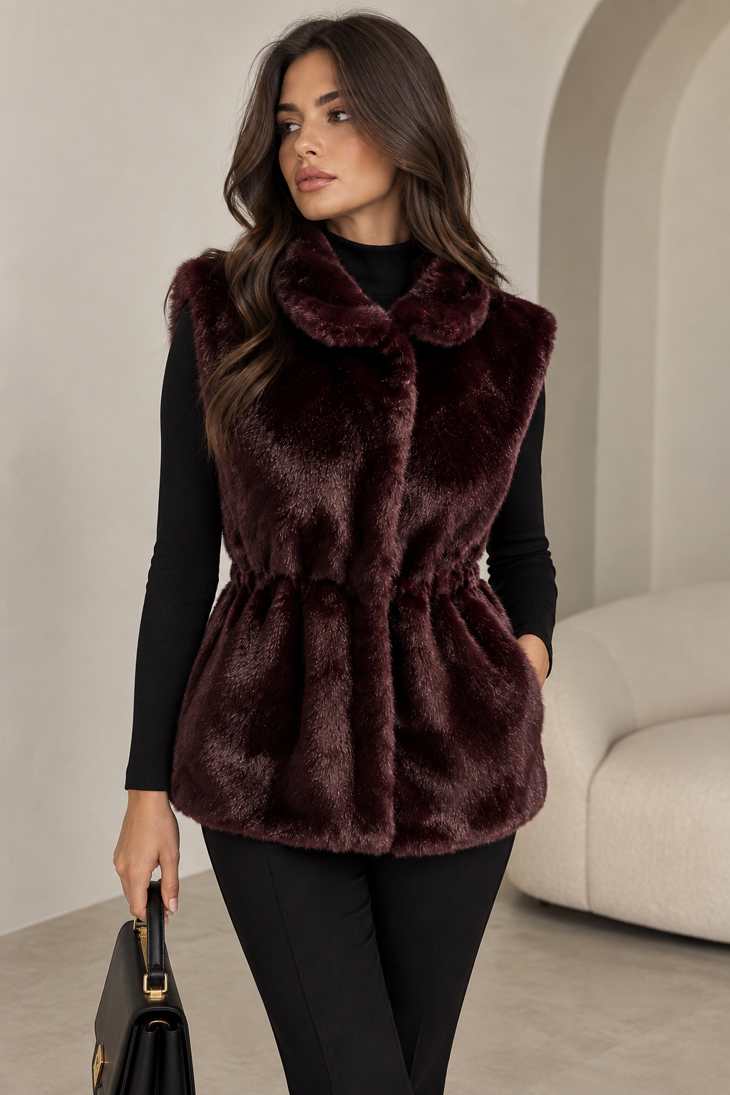 Aubergine fur jacket