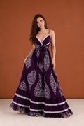 DARK SATIN MAUVE DRESS