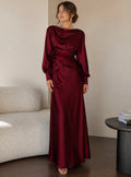 Burgundy Satin dress