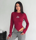 Burgundy body suit