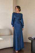 Petrol Satin dress