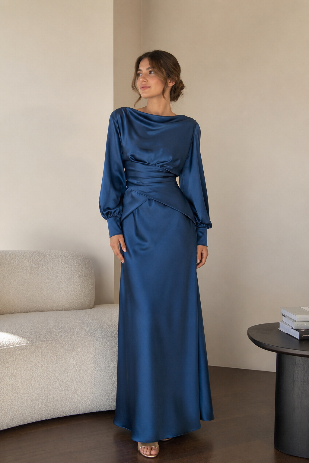Petrol Satin dress