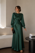 Emerald Green satin dress