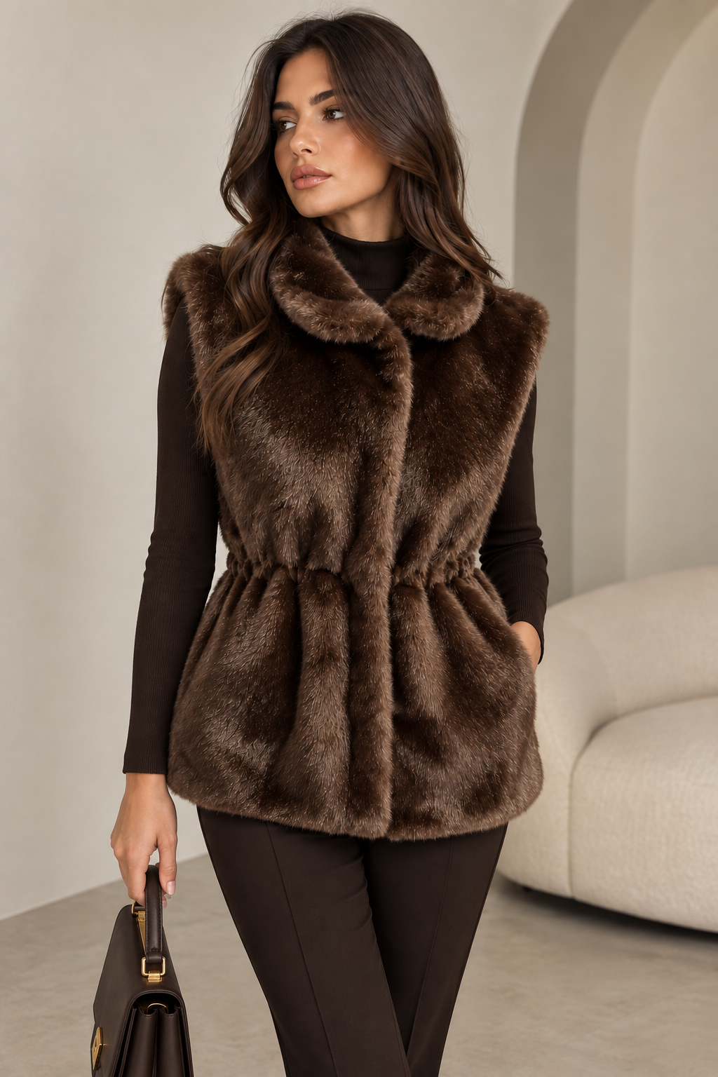 Brown fur jacket