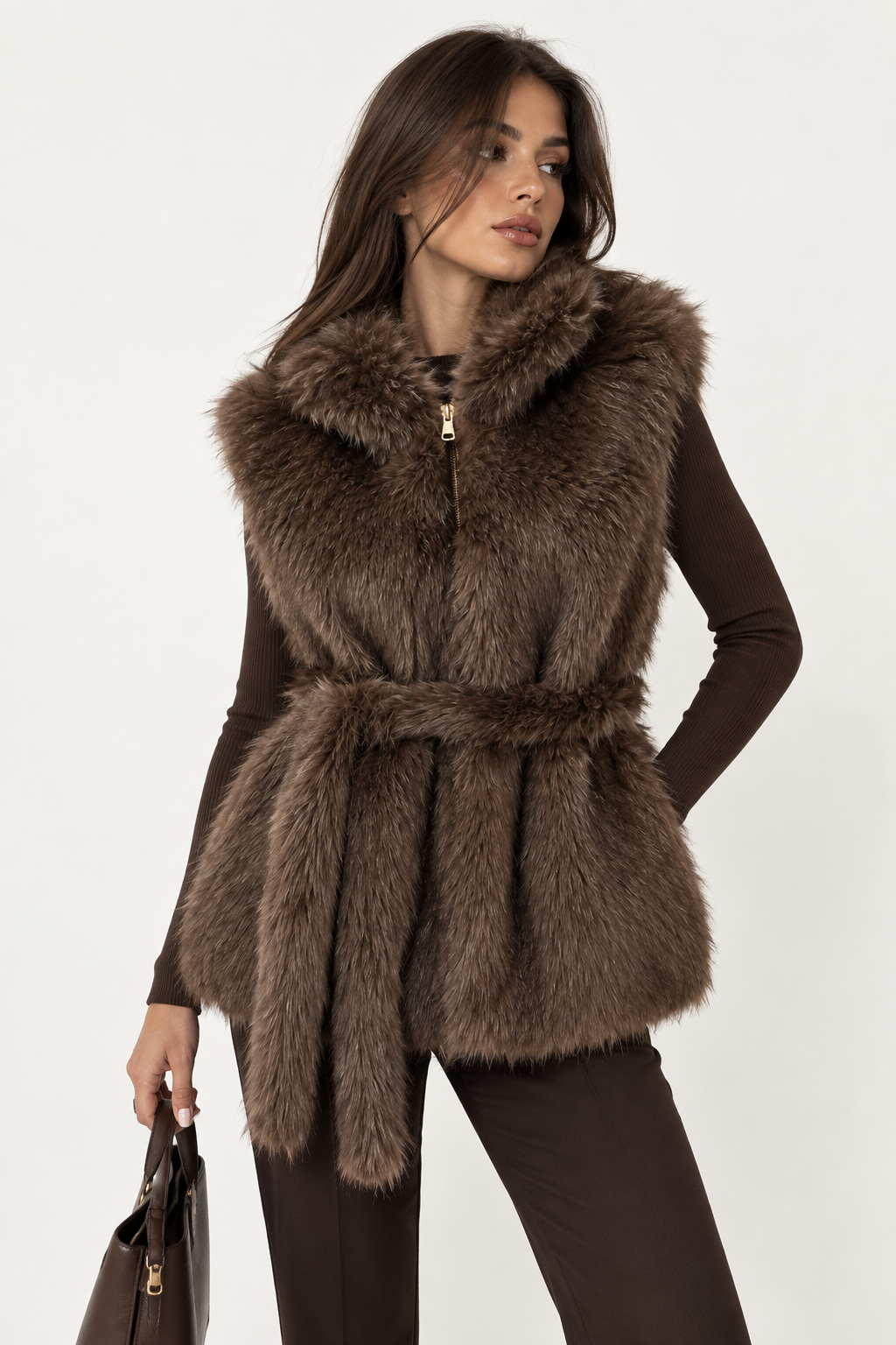 Brown fur jacket