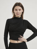 BLACK STRETCHY BLOUSE