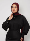 BLACK SILK LONG SLEEVE SHIRT
