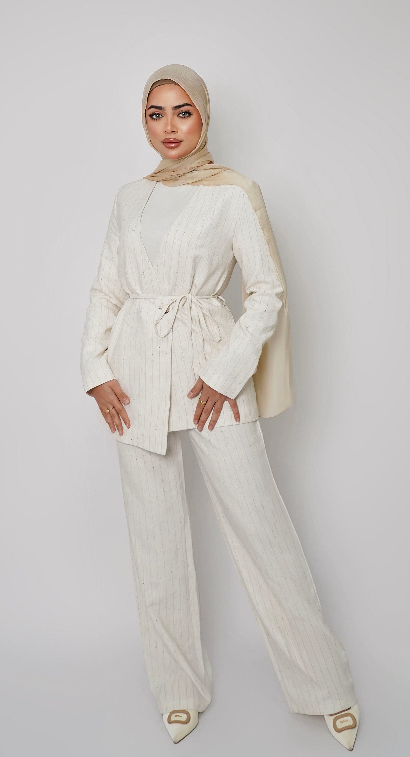 White blazer set