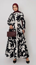 WHITE AND BLACK MAXI DRESS