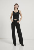 WIDE-LEGS-HIGH-WAIST BLACK JEANS